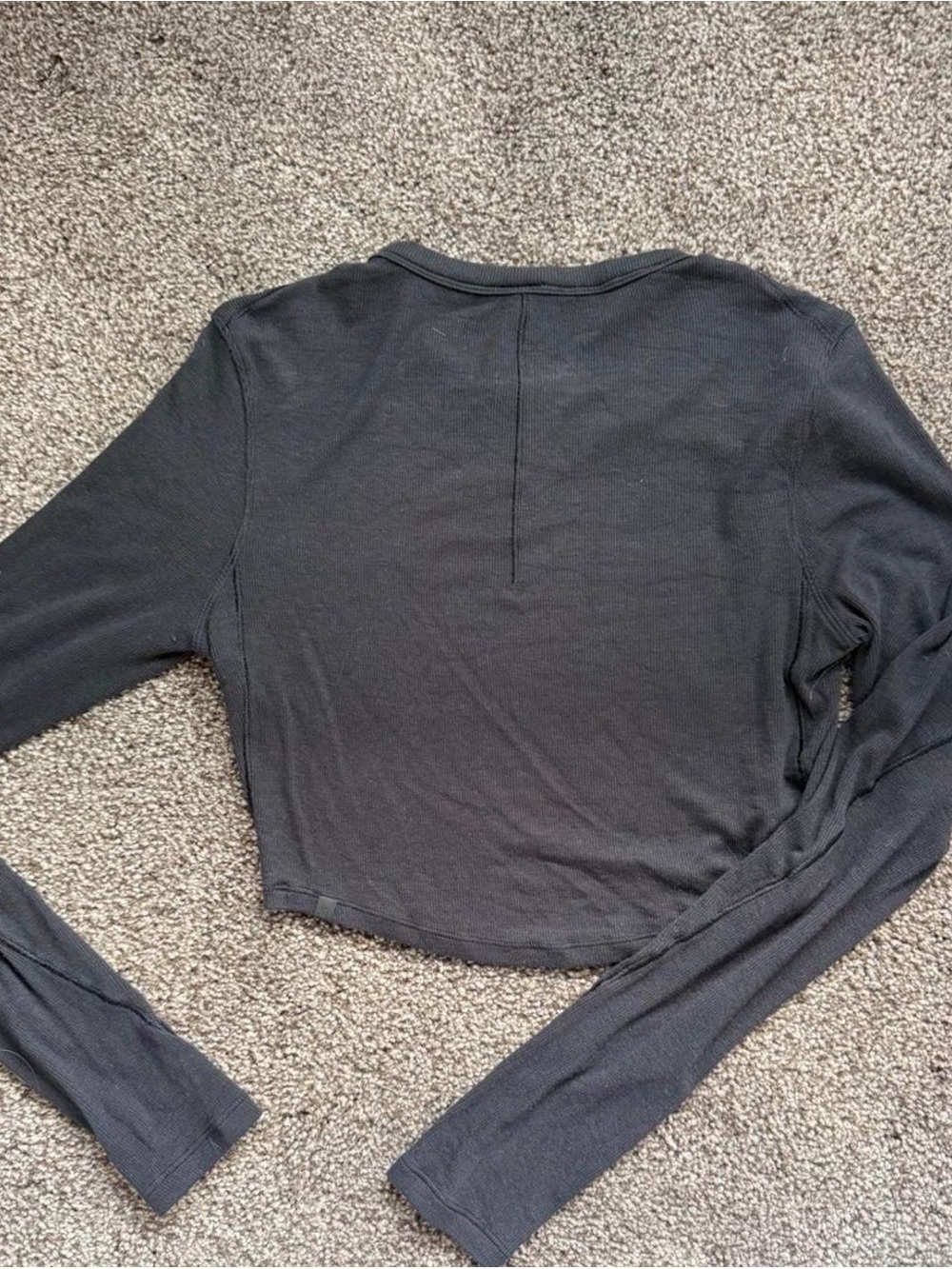 lululemon athletica Black Long-Sleeve Cropped Rib Tee - Picture 2 of 2